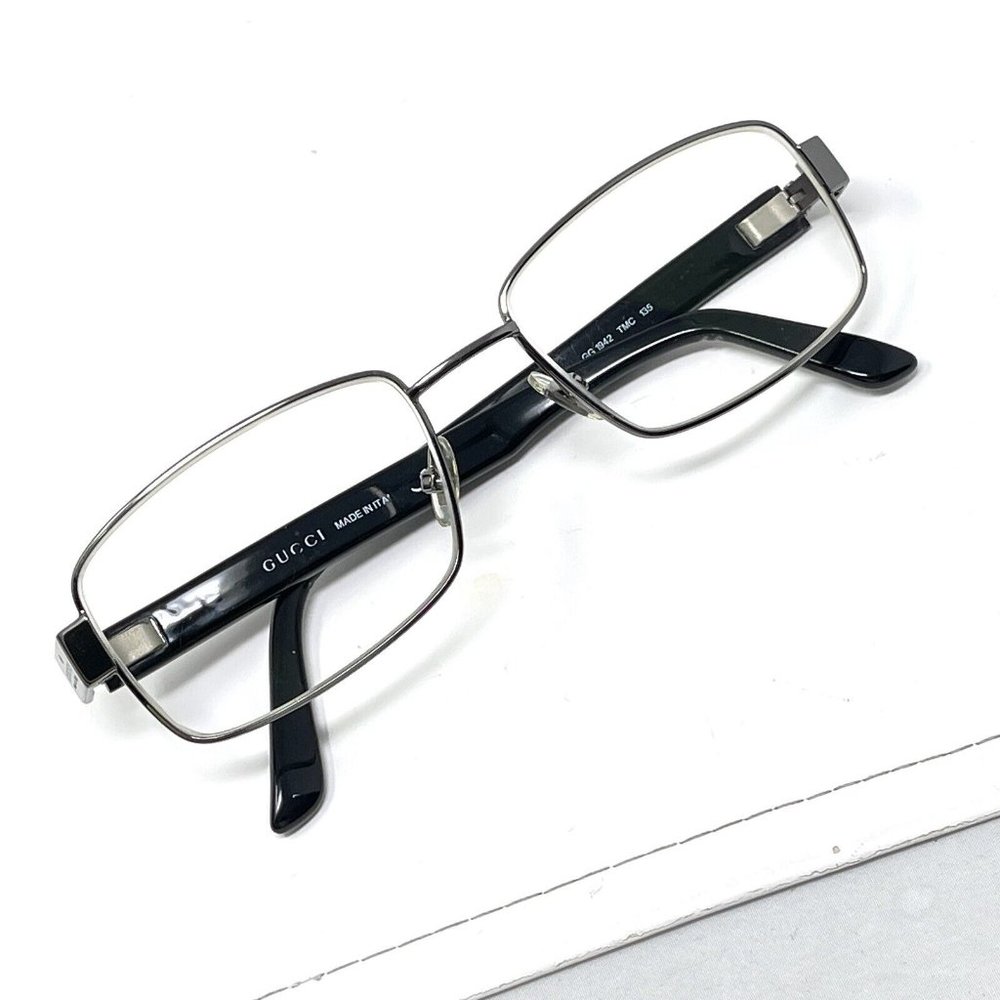 GUCCI GG 1942 TMC Shiny Gunmetal 53 [] 17 135 Men's Eyeglasses Frame - Picture 13 of 15